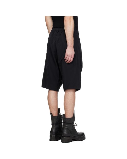 Julius Black Drop Crotch Shorts for men