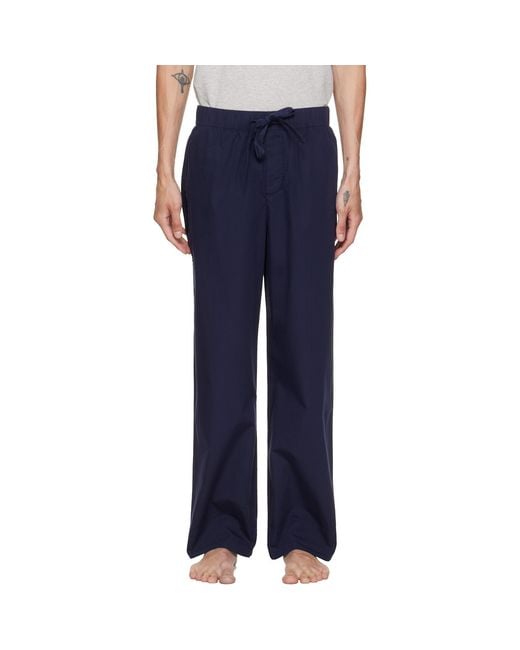 Tekla Blue Poplin Pyjama Pants for men