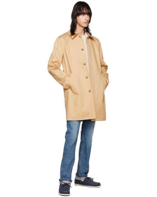 A.P.C. Urban Mac Coat in Blue for Men | Lyst