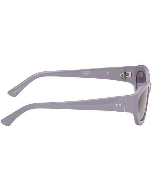 Dries Van Noten Black Purple Linda Farrow Edition goggle Sunglasses