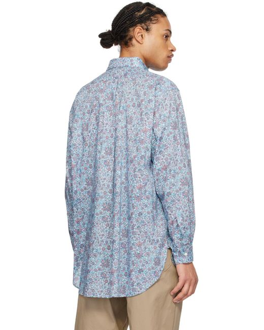 Engineered Garments Blue Floral Shirt for men