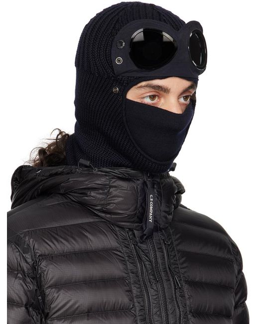 C P Company Black goggle Balaclava for men