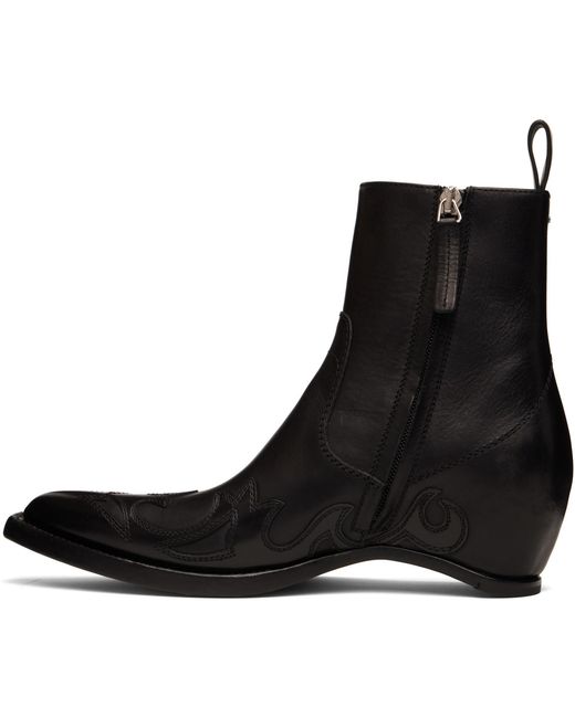 Maison Margiela Black Heel-Less Western Flame Boots