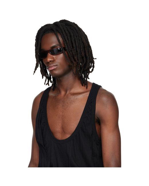 Rick Owens Brown Burgundy Tower Fog Sunglasses for men