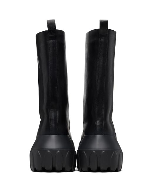 Rick Owens Black Temple Flared Mega Tractor Boots for men
