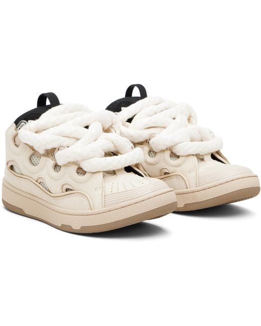 Lanvin Black Curb Leather With Snake Laces Sneakers
