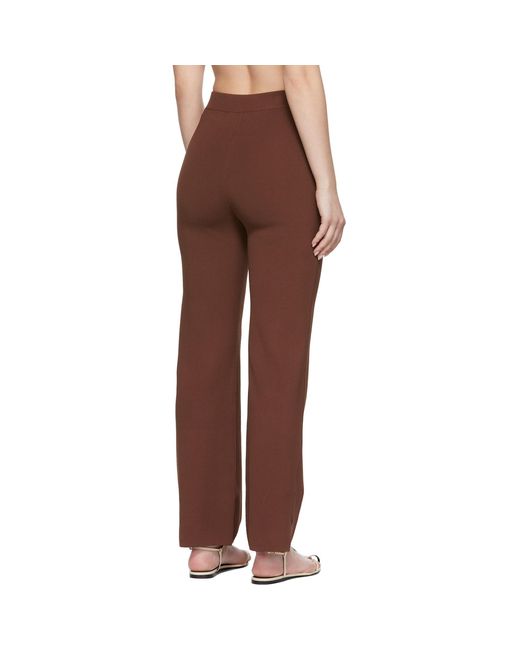 Nanushka Brown Burgundy Domino Compact Lounge Pants