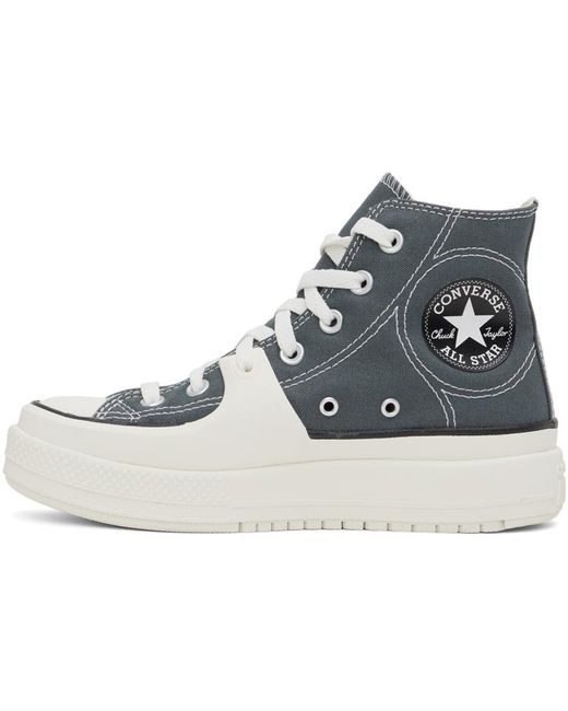 Converse Black Gray & White Chuck Taylor All Star Construct Sneakers for men