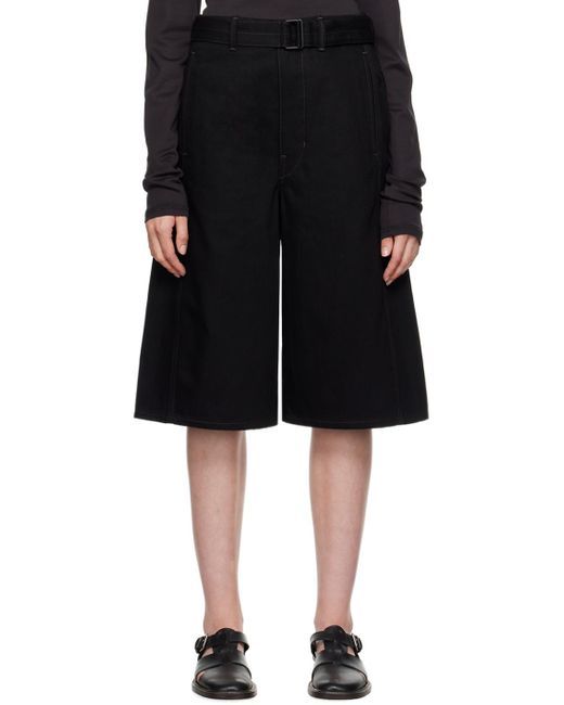 Lemaire ツイスト ベルト デニムショートパンツ Black