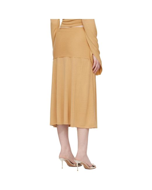 AYA MUSE Natural Tan Rylin Midi Skirt