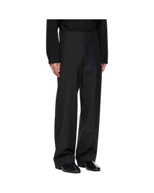 Fear Of God Black Wool Poplin Casual Flat Front Trousers for men