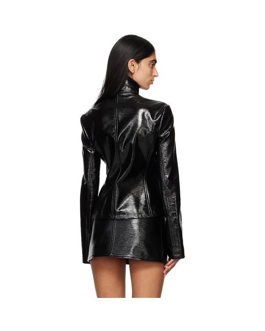 Courreges Black Embossed-Logo Jacket