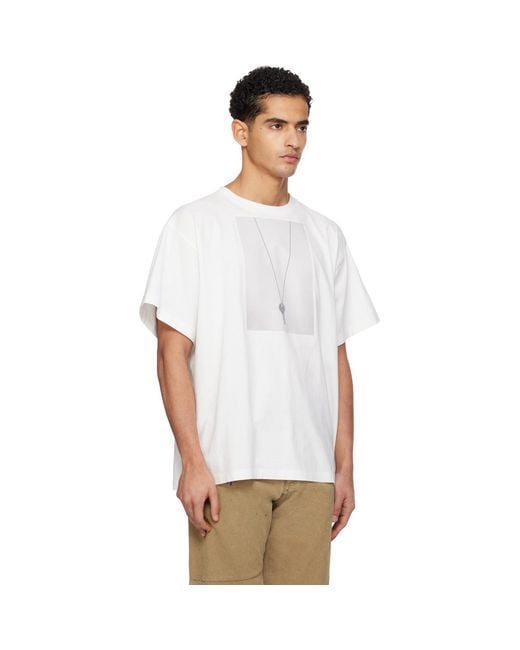 MM6 by Maison Margiela White Off- 'Mm6 Key' T-Shirt for men
