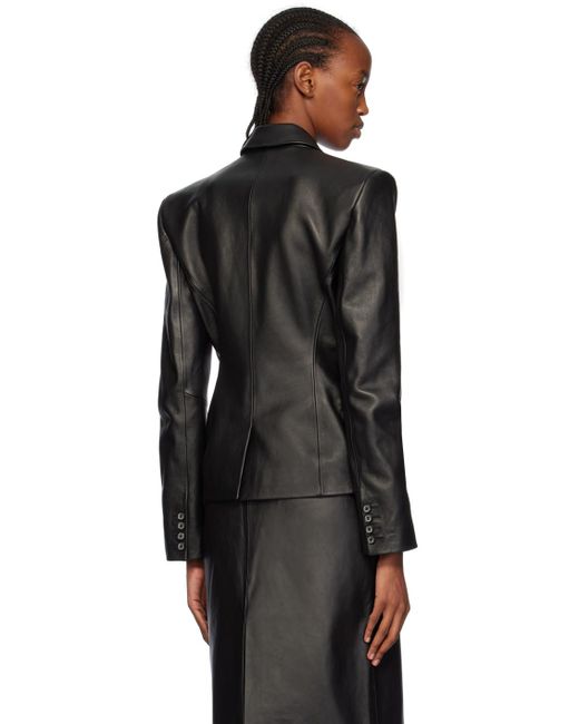Magda Butrym Black Fitted Leather Jacket