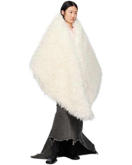 VAQUERA Natural Off- Hook-eye Faux-fur Vest