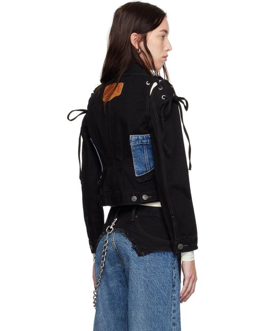 ANDERSSON BELL Black Levi's Edition Half Trucker Denim Jacket