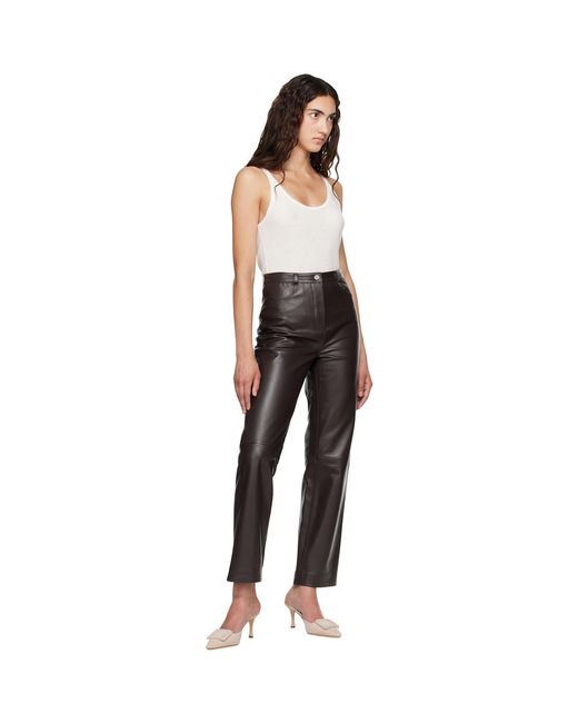 Loulou de Saison Black Cobe Lds Leather Trousers