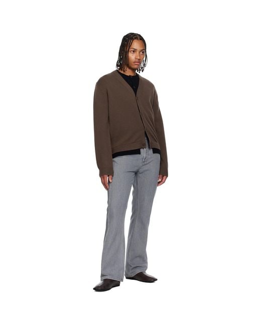 J.W. Anderson Brown Contrast Layered Cardigan for men