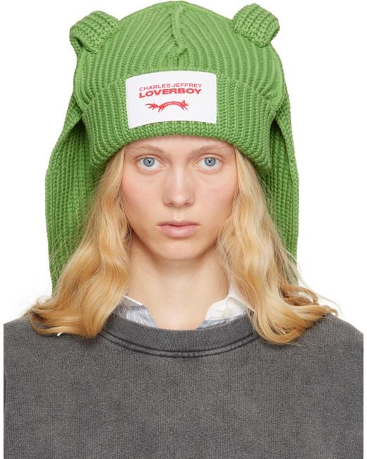 Charles Jeffrey Green Chunky Rabbit Beanie