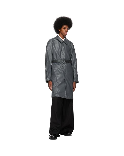 Dries Van Noten Black Coated Cotton Coat for men