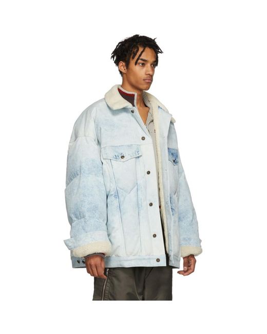 Y. Project Blue Denim Puffer Jacket in 