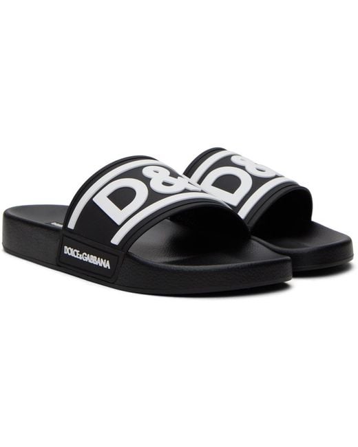 Dolce & Gabbana Dolce&gabbana Black Beachwear Slides for men