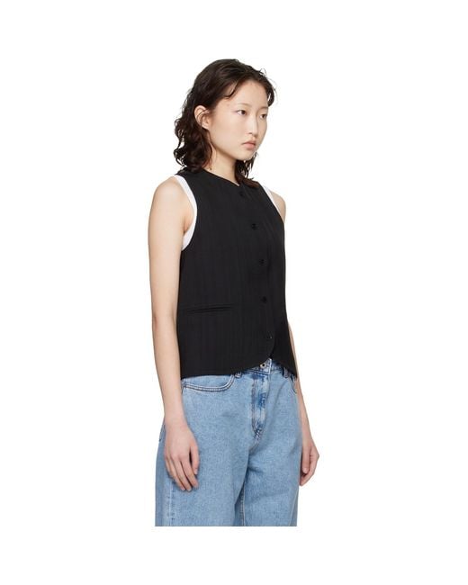 Loulou de Saison Black Paco Tailored Waistcoat