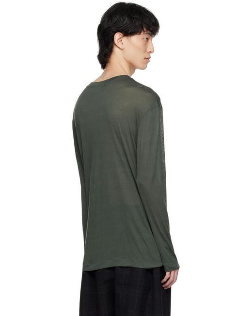 Lemaire Black Soft Long Sleeve T-Shirt for men