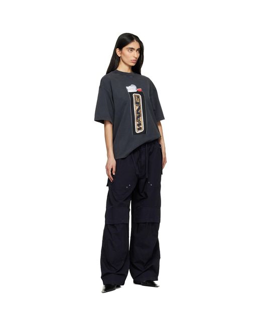 Alexander Wang Black Oversized Graphic T-Shirt