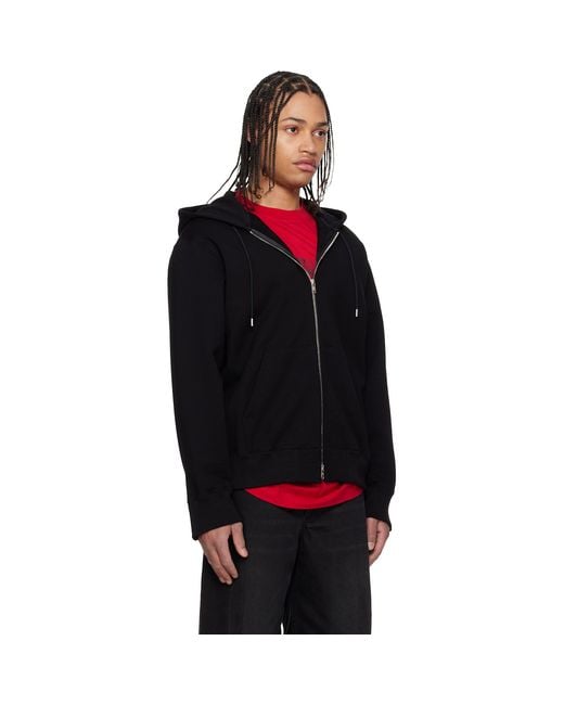 Mastermind Japan Black Og Embroidery-Ish Zip-Up Hoodie for men