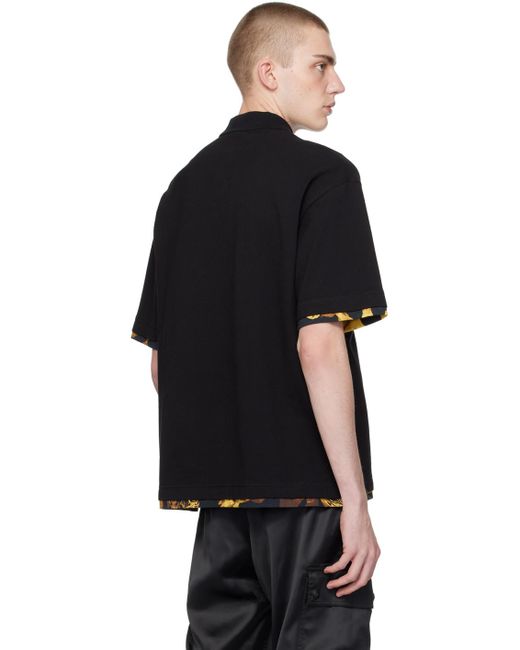 Versace Black Layered Polo for men