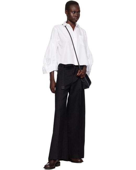 sacaiサカイ★ブラック チョークストライプ トラウザーズ Sacai サカイ 23-06995 Women's Chalk Stripe Pants チョーク