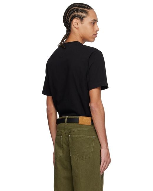 メンズ Bottega Veneta ブラック コットンジャージ Tシャツ Black