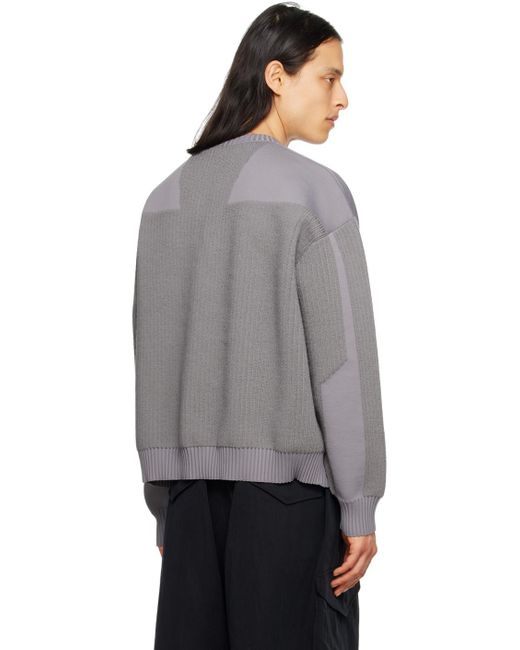 Y-3 Gray Crew Sweater for men
