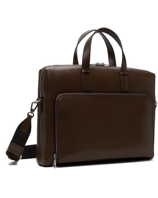 Paul Smith Black Leather Folio Briefcase for men