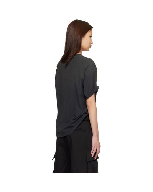 Acne Black Relaxed Fit Logo T-Shirt
