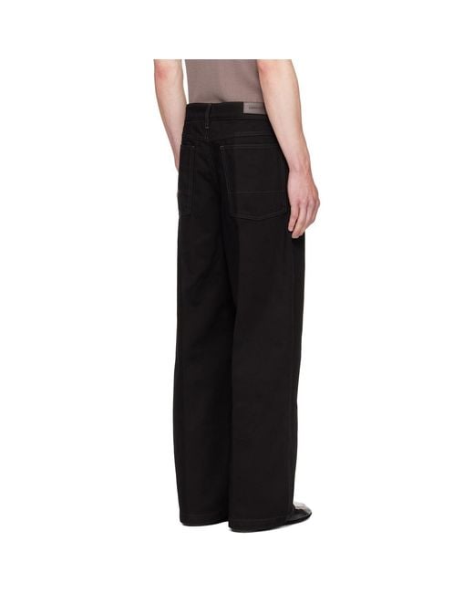 Lemaire Black Wide Jeans for men