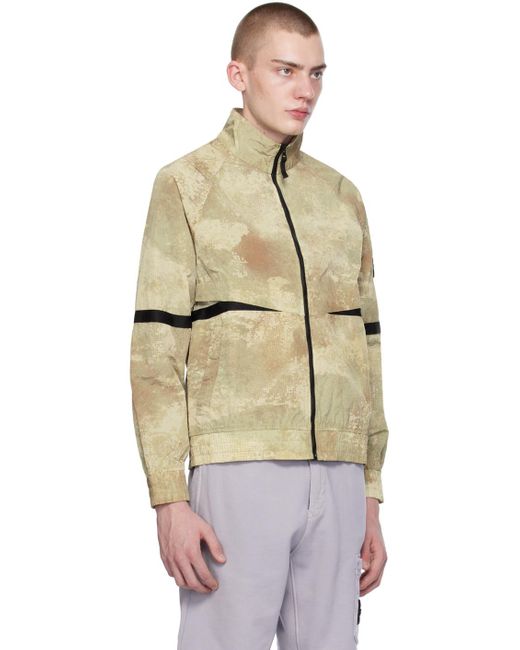 メンズ Stone Island ベージュ ロゴパッチ ジャケット Natural