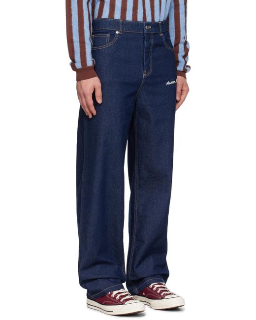 Maison Kitsuné Blue Indigo Wide-leg Jeans for men