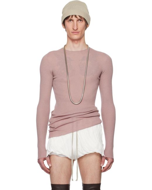 Rick Owens Multicolor Pink Ribbed Sweater for men