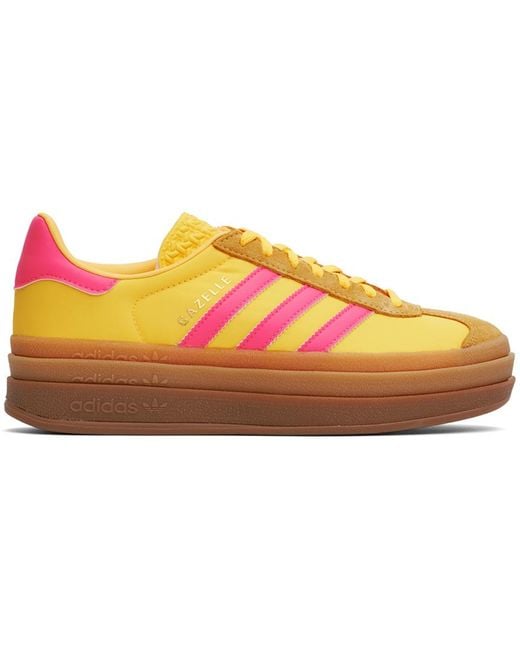 Baskets Gazelle Jaune Et Rose À Plateforme Adidas Originals en coloris Black