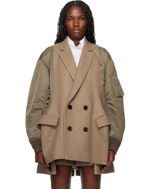 ジャケット・アウター sacai 20aw nyron twill coat ma-1 sacai 20aw nyron twill coat ma-1