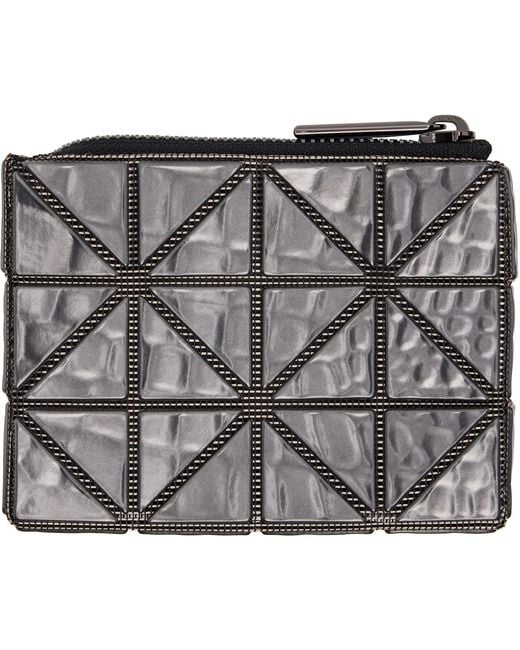 Issey Miyake Metallic Gunmetal Cassette Wallet for men
