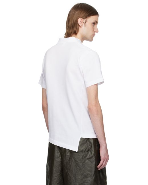 メンズ Comme des Garçons ホワイト Bias Cotton Piqué Plain ポロシャツ White