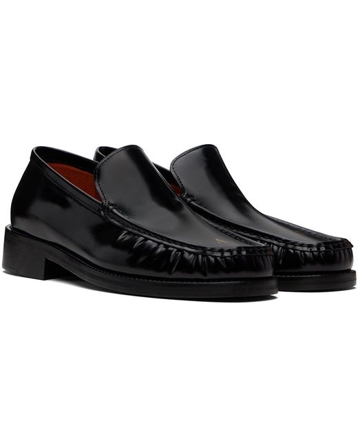 Acne Black Leather Loafers for men