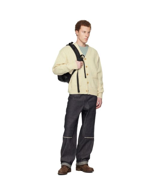 Visvim Natural Off- Knit Cardigan for men