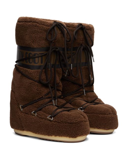 Moon Boot Brown Icon Fleece Boots