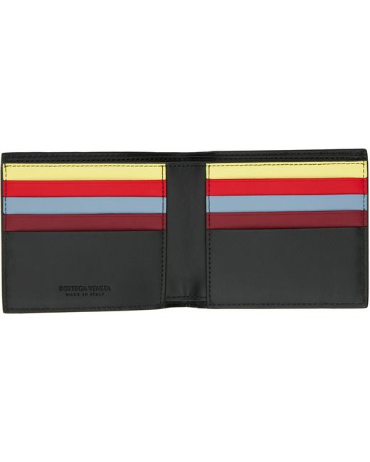 Bottega Veneta Black Khaki Intrecciato Bi-Fold Wallet for men