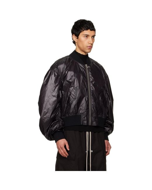 Rick Owens Black Temple Secchia Flight Bomber Jacket for men
