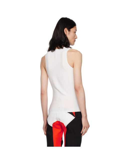 Dion Lee Red White Cutout Tank Top for men